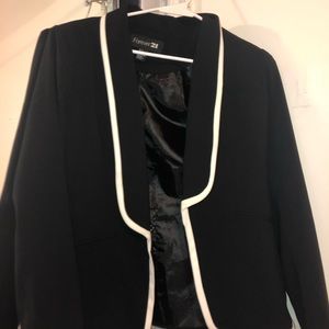 black and white blazer